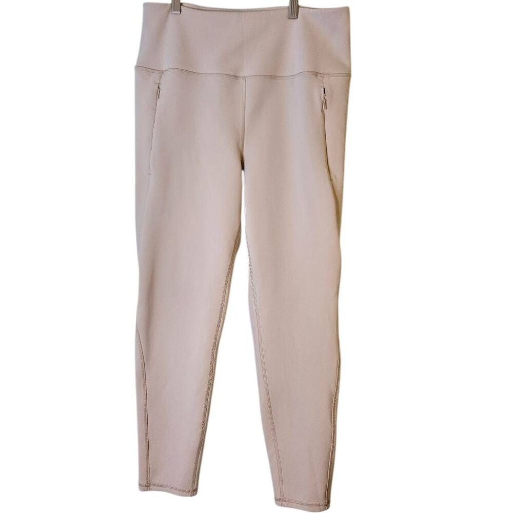 Spyder Active lined leggings. Cream, high waisted.  XL. #978